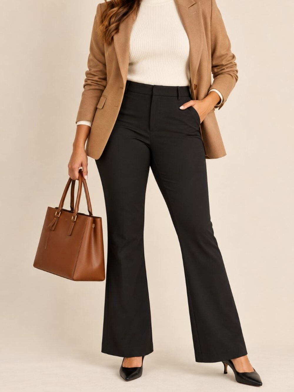 NWT Old Navy Pixie Flare Pants Size 22 Black High Rise Plus Work Trousers